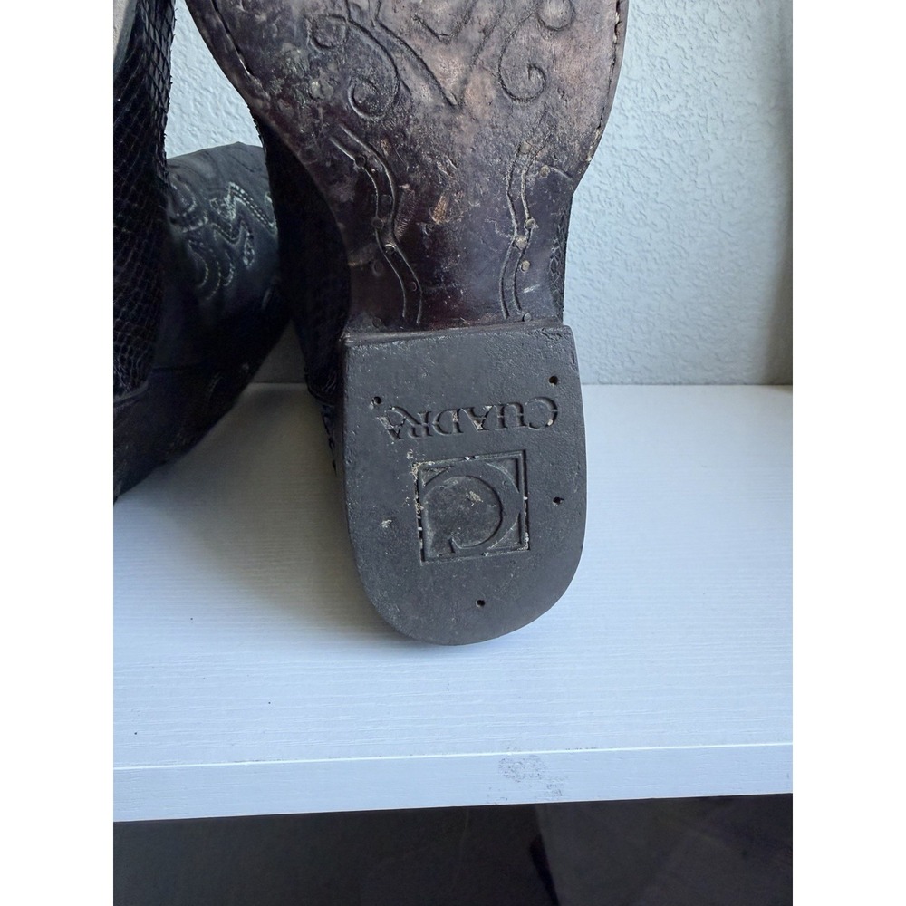 Cuadra Black Genuine Python Snakeskin Cowboy Boots Men's US 11 MX 30 Mexico - Picture 12 of 12